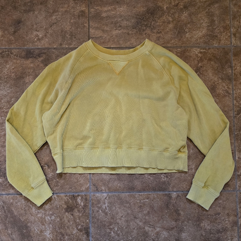 Yellow Muted C+P Cropped Sweater Long Sleeve